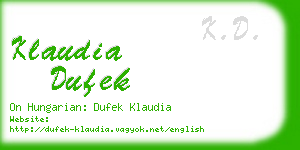 klaudia dufek business card